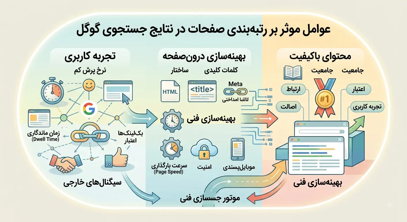 عوامل موثر بر رتبه بندی صفحات در نتایج جستجوی گوگل
