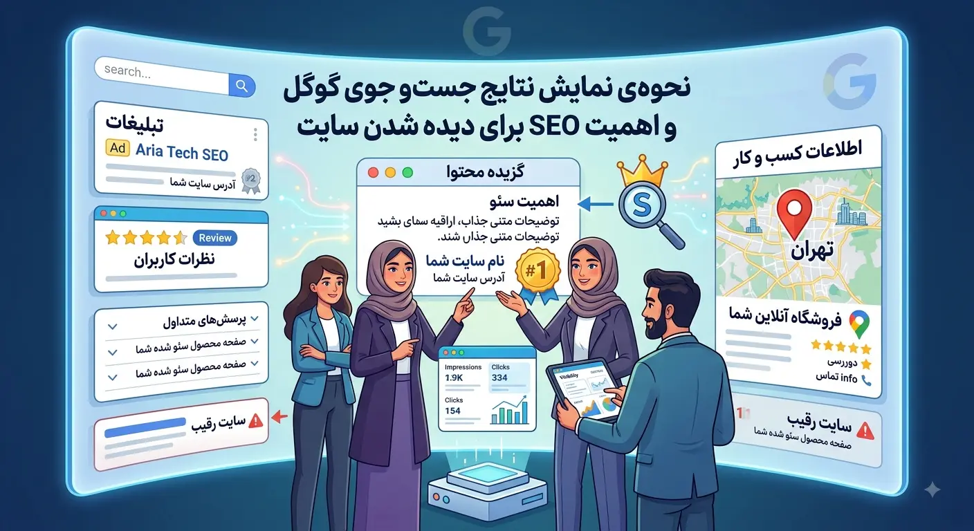 نحوه نمایش نتایج جستجوی گوگل و اهمیت سئو برای دیده شدن سایت